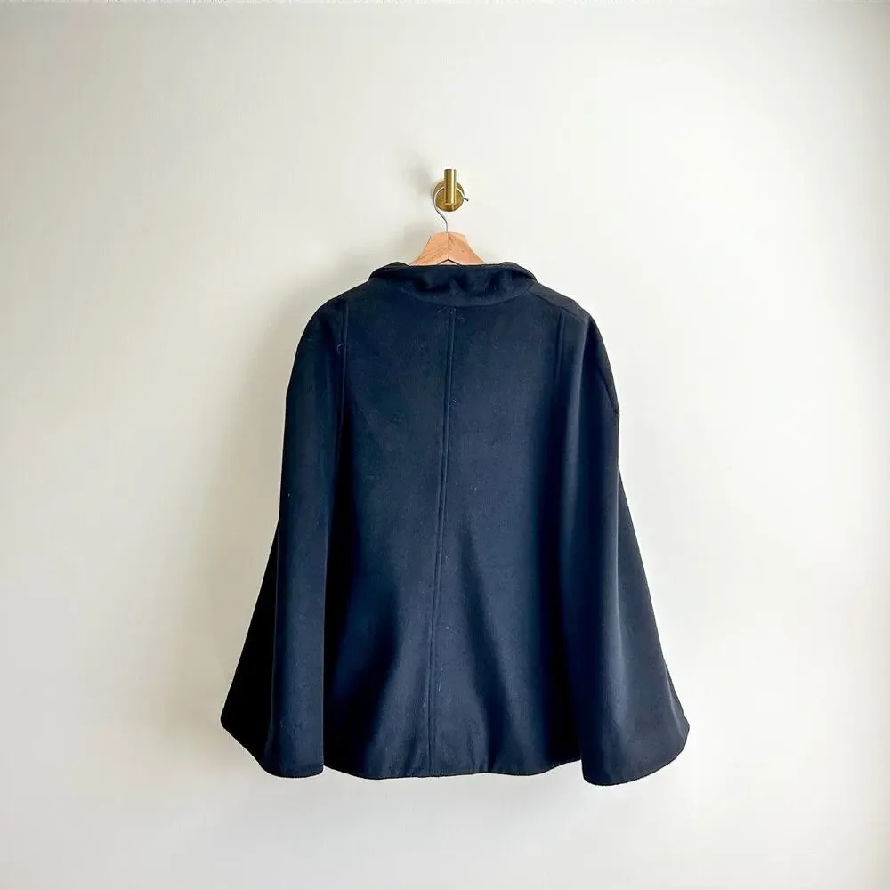 Cocoon By Elizabeth Geisler High Street Swing Cape Coat Black 12 - Picture 4 of 7